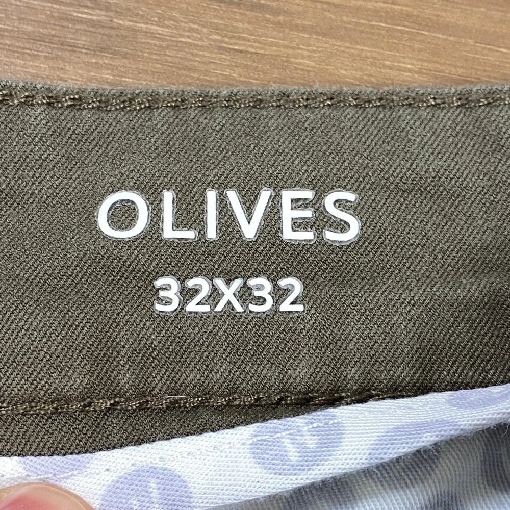 Mugsy Jeans Olives Mens 32x32 Dark Olive Green Chino‎ Pants K6PNOL Stretch